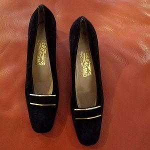 Black Suede Ferragamo Heels
